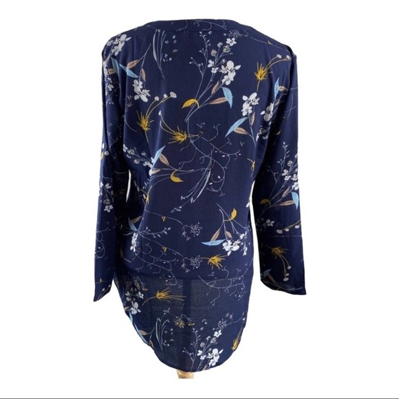 NWT- Angvns- Blue Floral Top - Picture 2 of 6